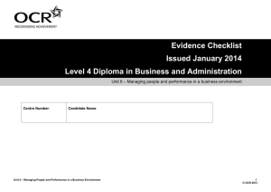 Unit 06 - Managing people and performance in a business environment - Evidence checklist (DOC, 125KB)