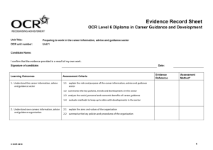 Level 4 - Unit 01 - Evidence record sheet (DOC, 125KB)