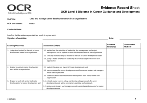 Level 6 - Unit 21 - Evidence record sheet (DOC, 133KB) New 30/03/2016