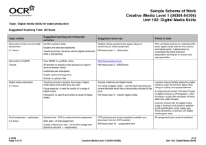 Unit 102 - Digital media skills - Scheme of work and lesson plan (DOC, 236KB)