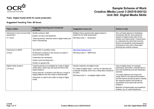 Unit 302 - Digital media skills - Scheme of work and lesson plan (DOC, 261KB) New
