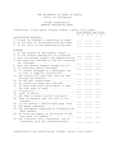 Handout Evaluation Form