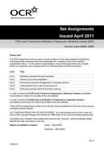 Level 3 - Assignment booklet - April 2011 (DOC, 10MB)