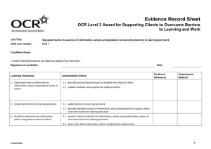 Unit 01 - Evidence record sheet (DOC, 118KB)