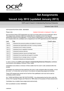 Level 2 - Assignment booklet - January 2013 (DOC, 416KB)