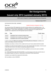 Level 3 - Assignment booklet - January 2013 (DOC, 274KB)