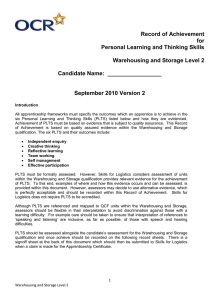 Record of achievement - Personal learning and thinking skills (DOC, 135KB)