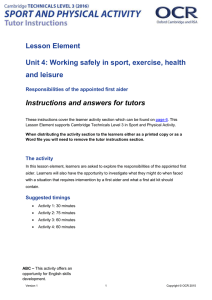 Unit 04 - Lesson element - Responsibilities of the appointed first aider (DOC, 3MB)