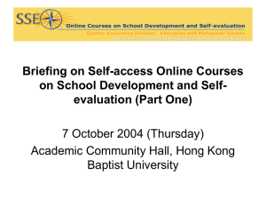 Briefing on Self-access Online Courses on School Development and Self-