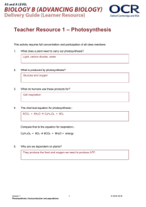 – Photosynthesis Teacher Resource 1