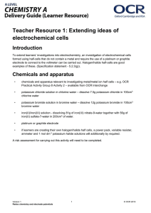 Teacher Resource 1: Extending ideas of electrochemical cells