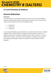 A Level Chemistry B (Salters) Element Battleships Instructions