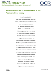 Learner Resource 6: thematic links in the ‘conversation’ poetry