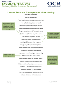 Learner Resource 5: comparative close reading