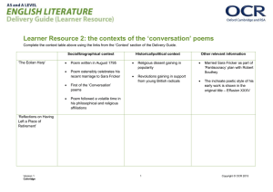 Learner Resource 2: the contexts of the ‘conversation’ poems