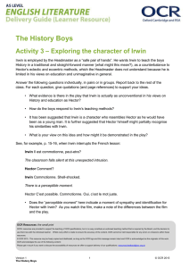 The History Boys – Exploring the character of Irwin Activity 3