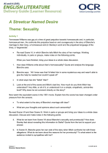 A Streetcar Named Desire Theme: Sexuality