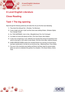 Close reading skills - Activity