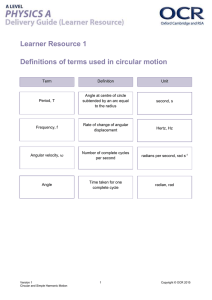 Learner Resource 1 Definitions of terms used in circular motion