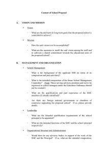 Recommended Content of School Proposal for SSBs