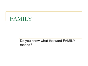 FAMILY Do you know what the word FAMILY means?