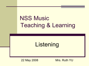 NSS Music Teaching &amp; Learning Listening