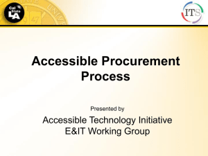 New: Accessible Procurement Proceedure Training PowerPoint (March 2015)
