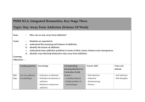 addiction scheme of work