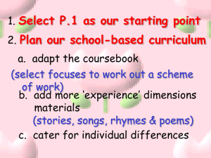 Vertical development of the curriculum (P.1 to P.4)
