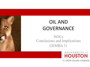Oil and Governance - NOCs Conclusions and Implications