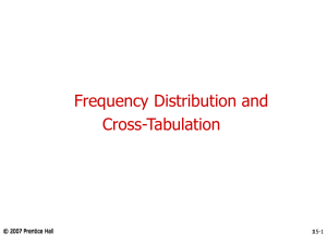 Frequency Distribution and Cross-Tabulation © 2007 Prentice Hall 15-1