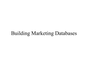 Building Marketing Databases