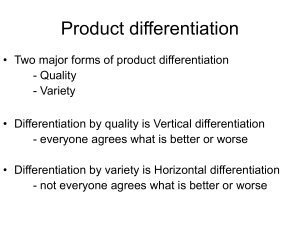 Product differentiation