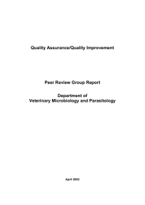 Quality Assurance/Quality Improvement  Peer Review Group Report Department of