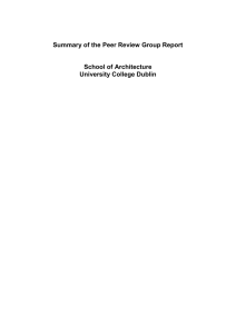 Summary of the Peer Review Group Report  School of Architecture