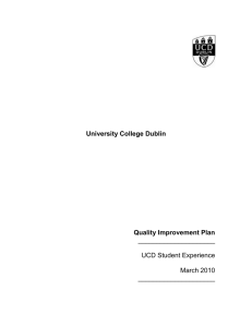 University College Dublin Quality Improvement Plan  _____________________