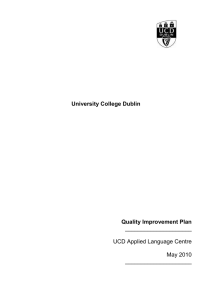 University College Dublin Quality Improvement Plan _____________________