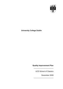 University College Dublin Quality Improvement Plan _____________________