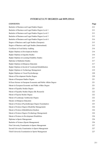 Interfaculty, Degrees and Higher Diplomas