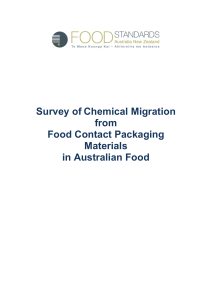 Survey of Chemical Migration from Food Contact Packaging