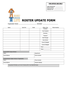 Roster Update Form