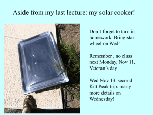 Aside from my last lecture: my solar cooker!