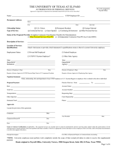 Authorization of Personal Services (APS) Form