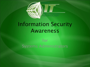Information Security Awareness for Systems AdministratorsÂ - MS PowerPoint Presentation