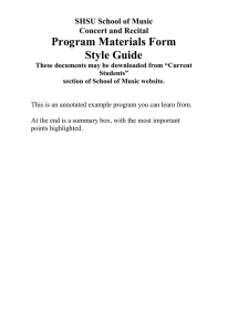 Program Materials Form Style Guide