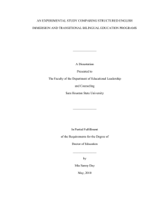 AN EXPERIMENTAL STUDY COMPARING STRUCTURED ENGLISH