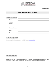 DATA REQUEST FORM CONTACT DETAILS DATASET REQUESTED DELIVERY METHOD