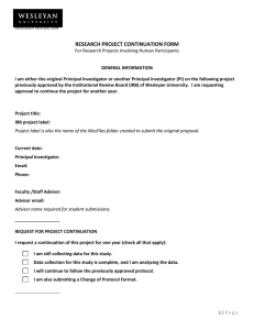 Project Continuation Form