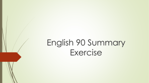 English 90 Summary Exercise