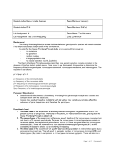 Gene Frequency Example Lab Report